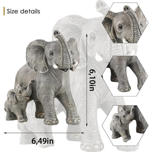 Mom Gifts - Elephant Gifts Women - Home Decor Office Bookshelf TV Stand Living - Picture 3 of 13